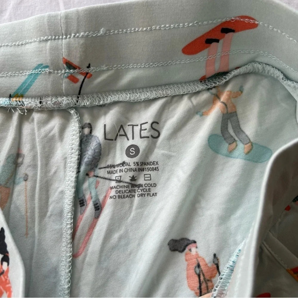 Lates by Kate ski skier print drawstring Pajama joggers Pants 9537 - Picture 6 of 10